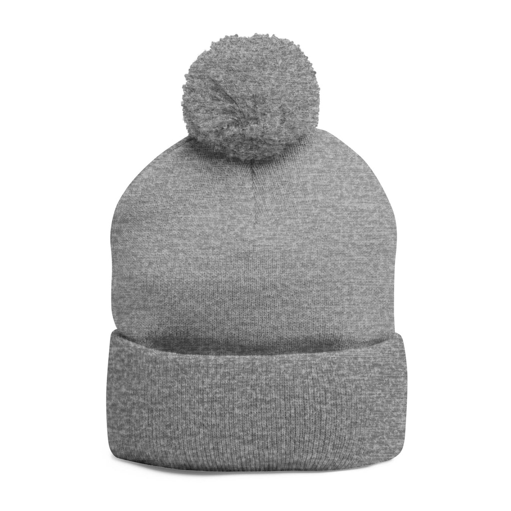 Cozy JMA Embroidered Pom-Pom Knit Cap