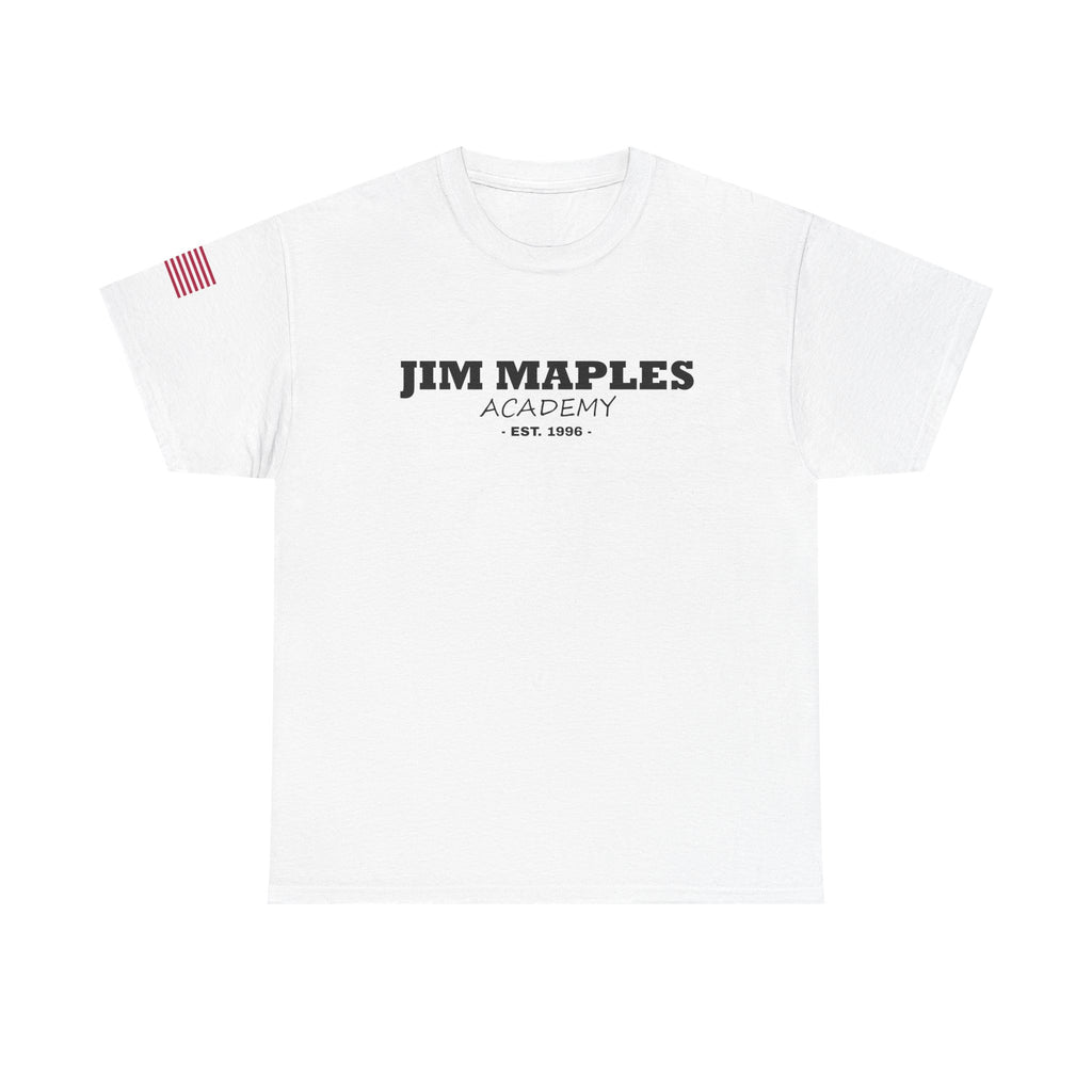Jim Maples Text w/ American Flag Unisex Heavy Cotton Tee