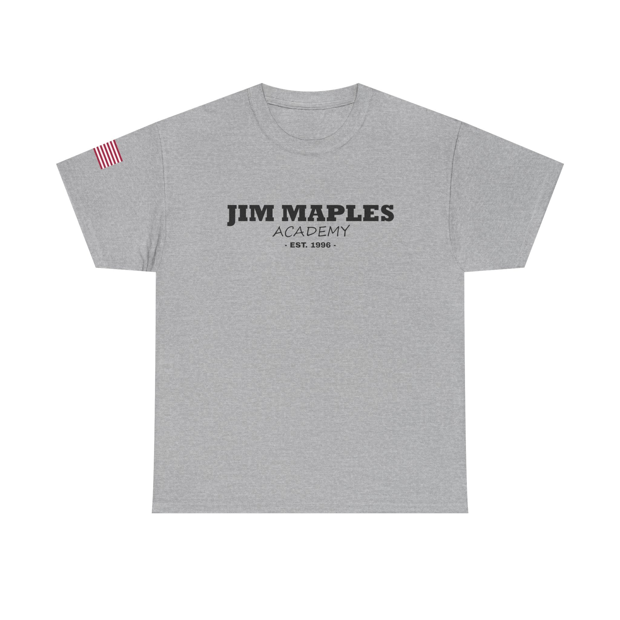 Jim Maples Text w/ American Flag Unisex Heavy Cotton Tee