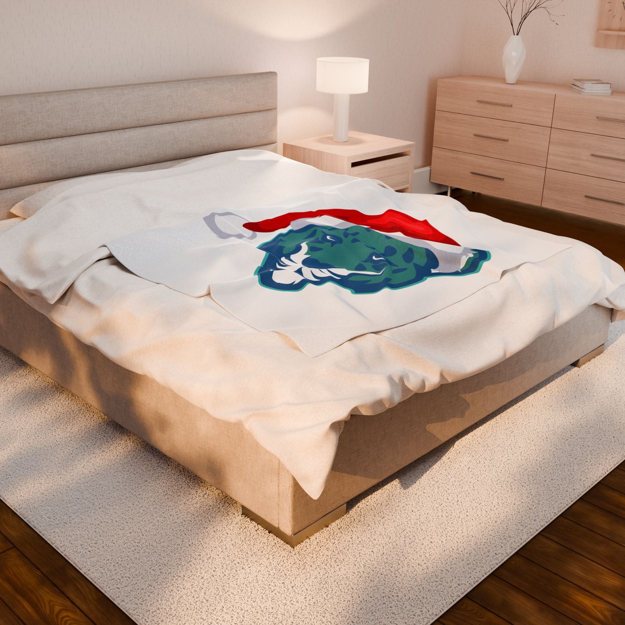 Holiday Jaguar Velveteen Plush Blanket