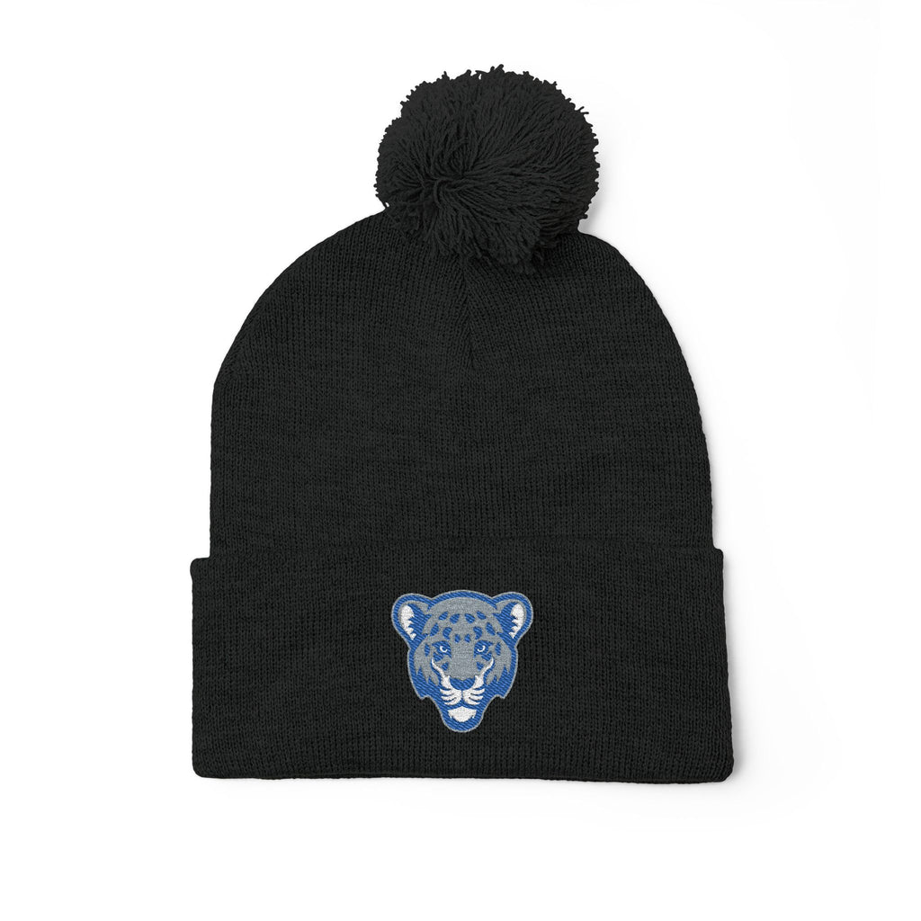Cozy JMA Embroidered Pom-Pom Knit Cap