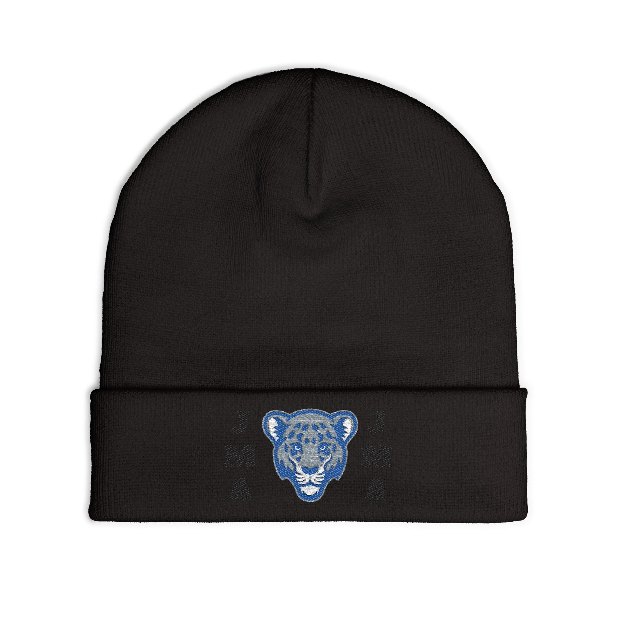 Embroidered Jaguar Knit Beanie for Cozy Style
