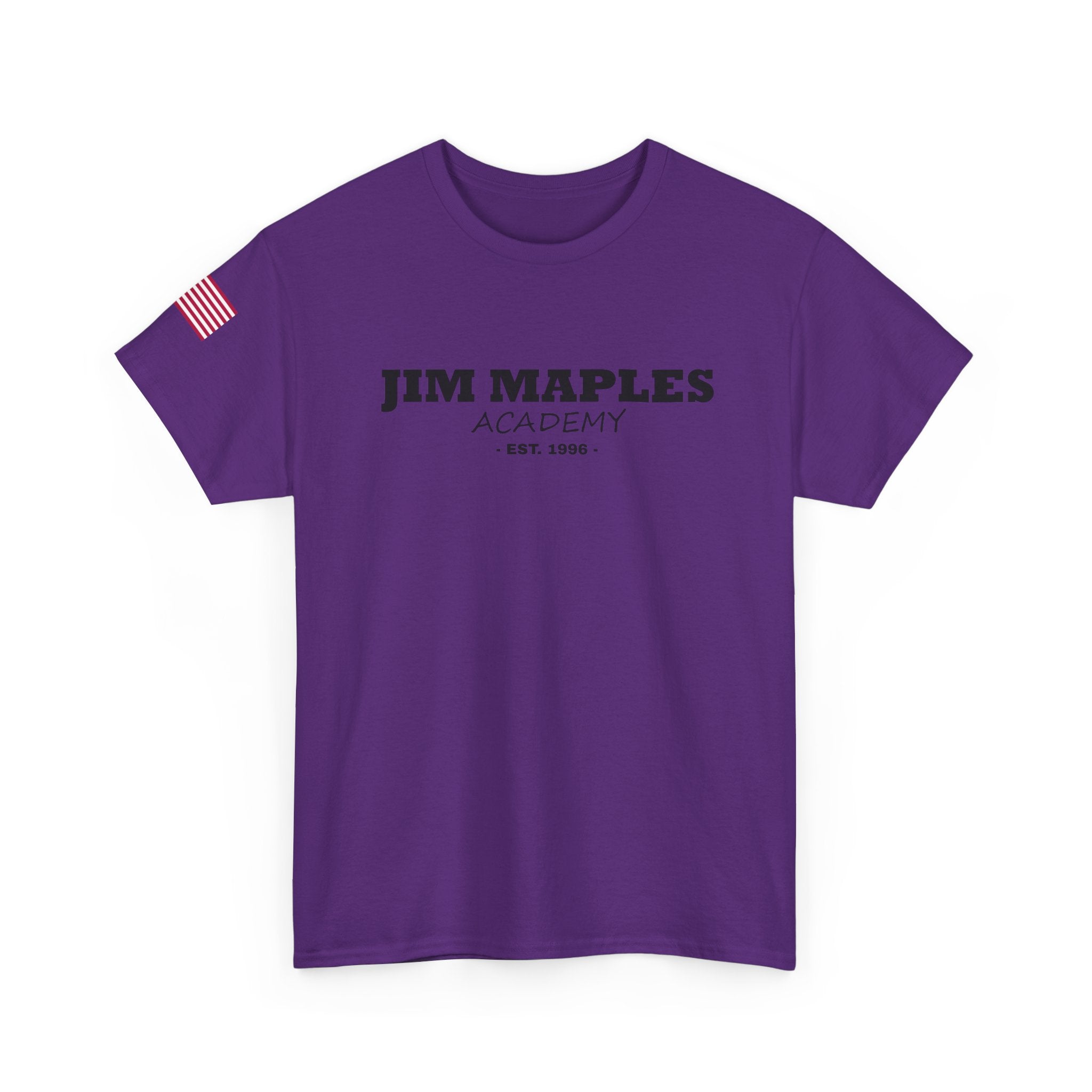 Jim Maples Text w/ American Flag Unisex Heavy Cotton Tee