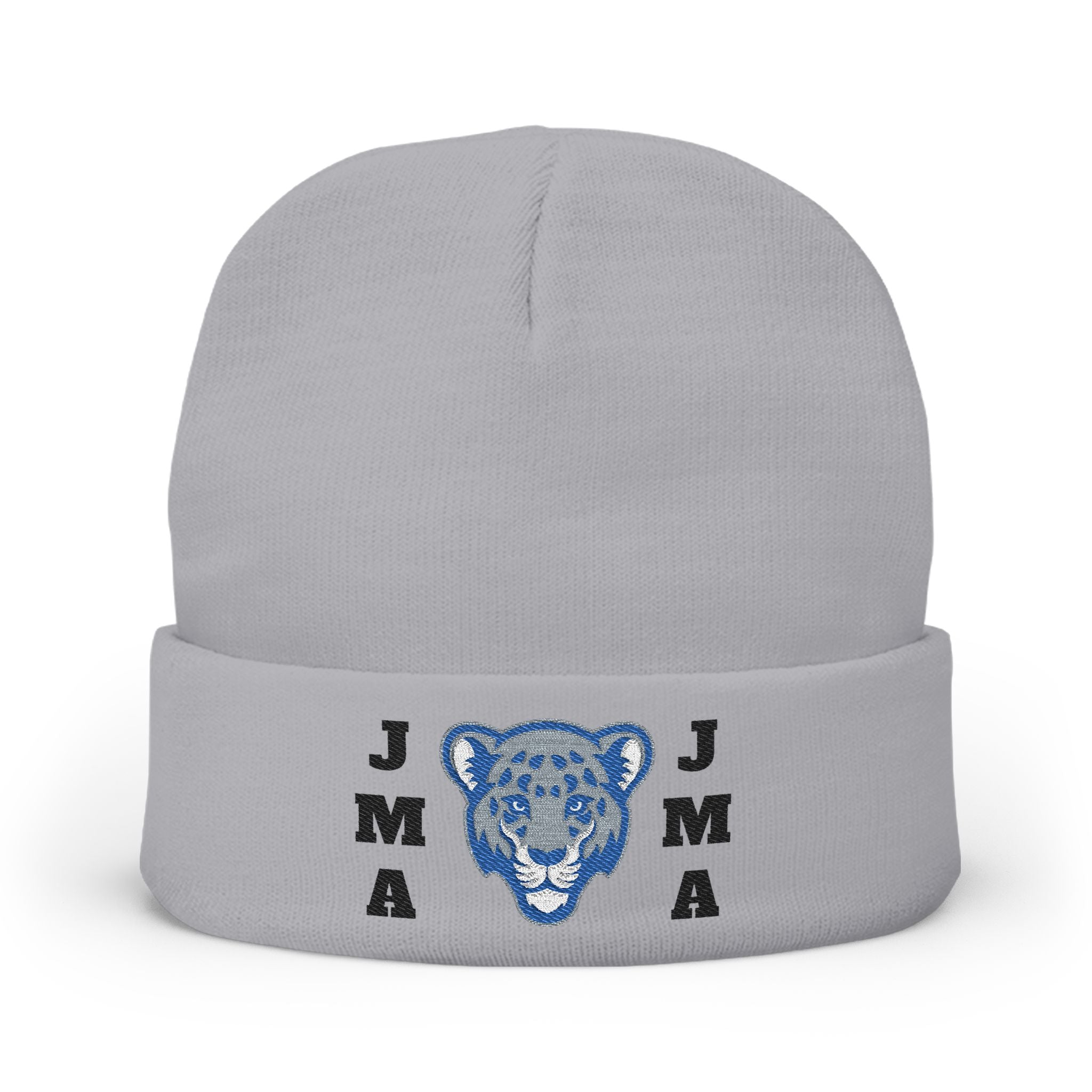 Embroidered Jaguar Knit Beanie for Cozy Style