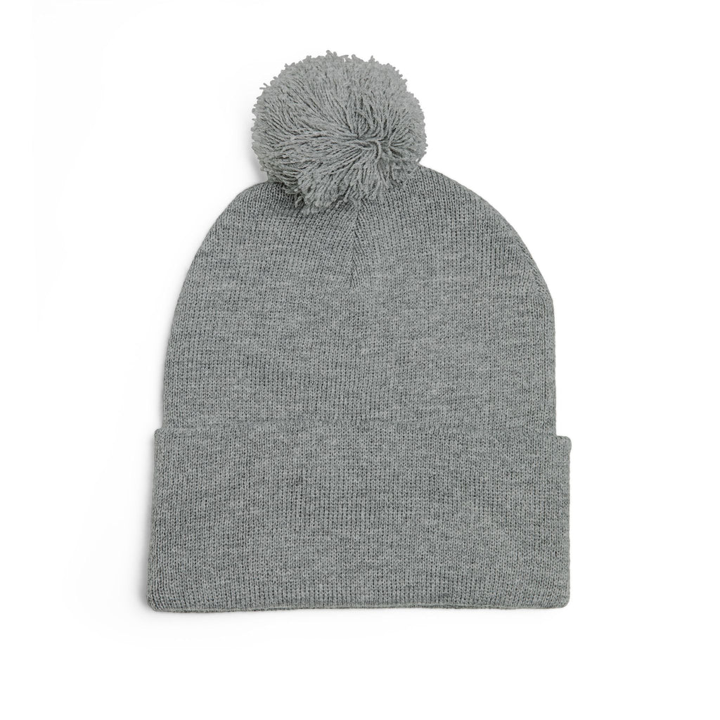 Cozy JMA Embroidered Pom-Pom Knit Cap