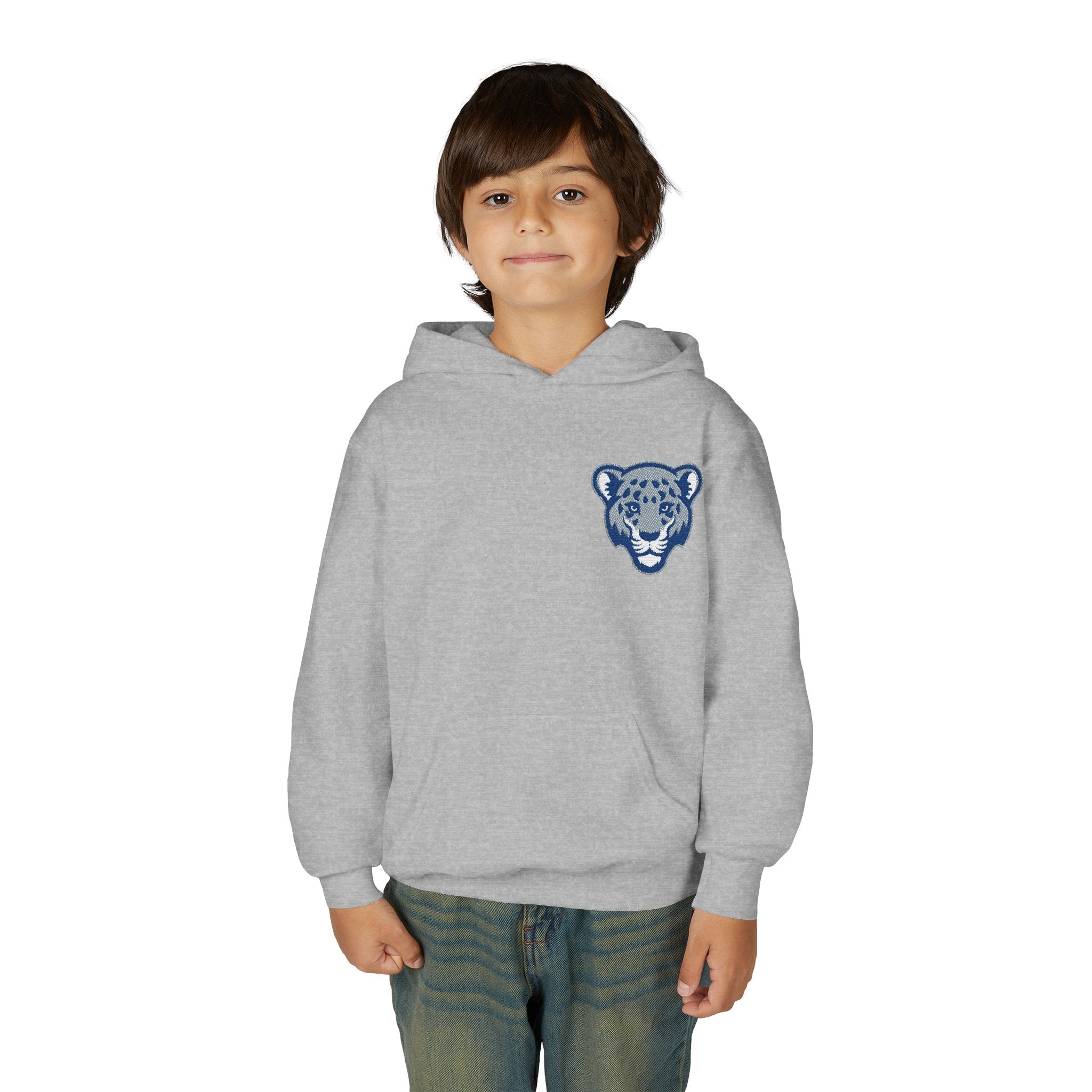 Jaguar Face Embroidered Youth Hoodie - Soft, Stylish & Perfect for Kids