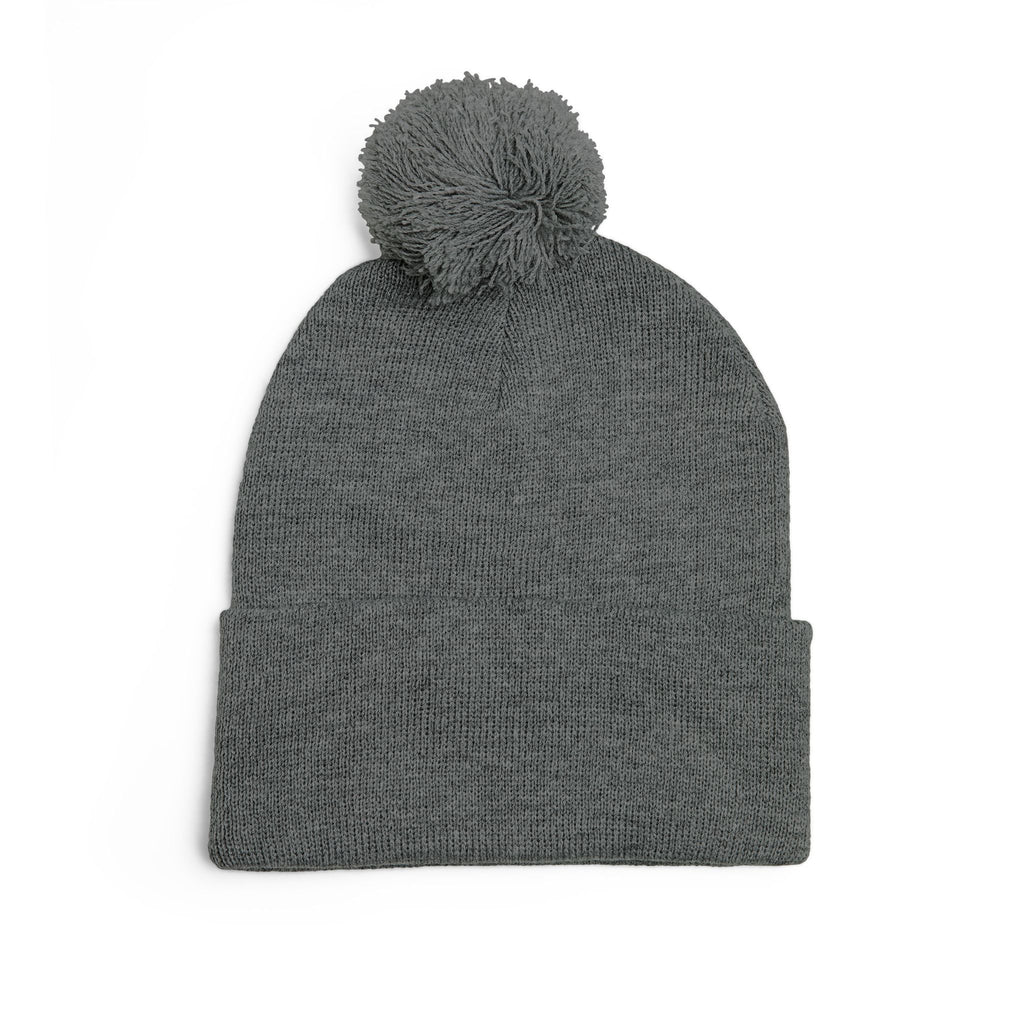 Cozy JMA Embroidered Pom-Pom Knit Cap