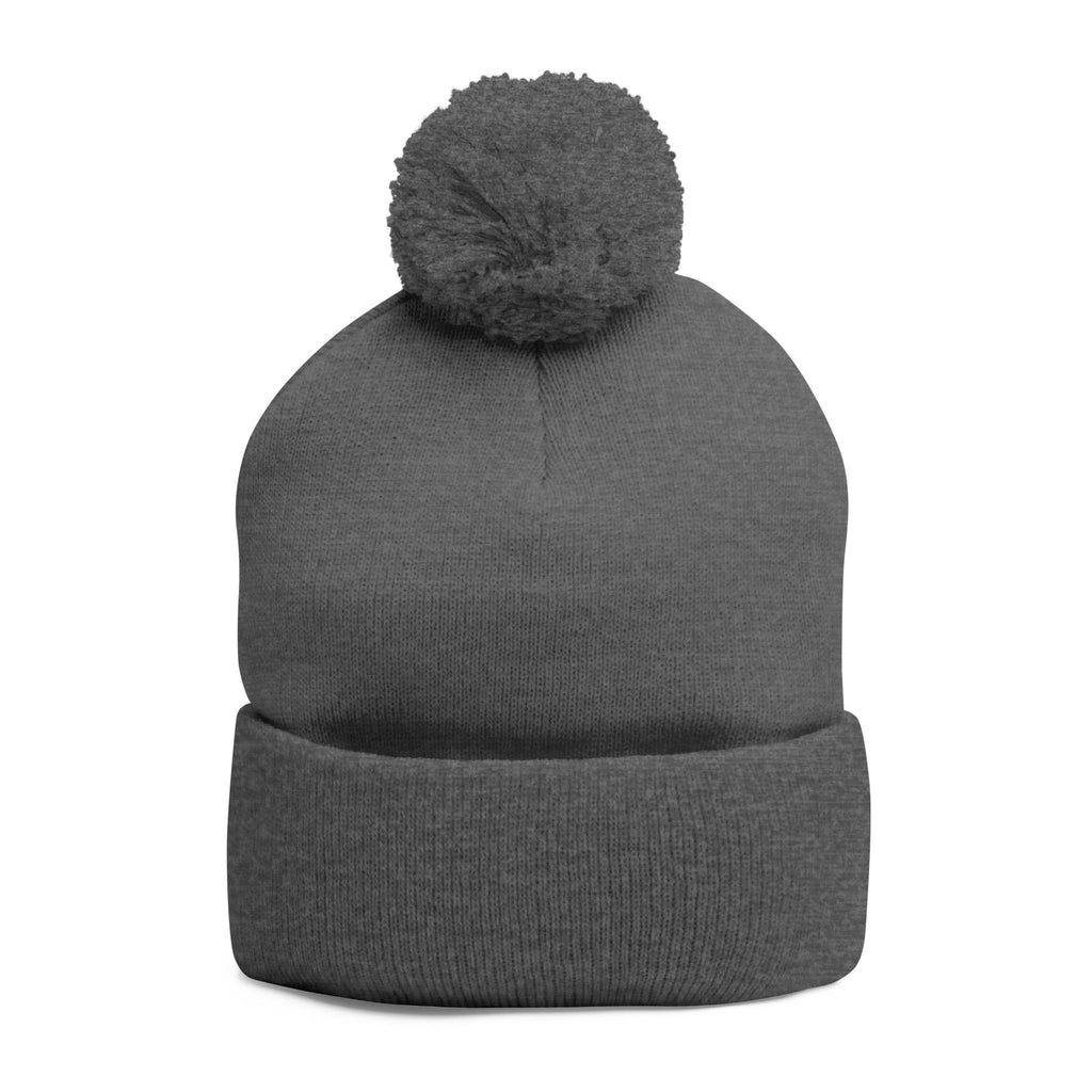 Cozy JMA Embroidered Pom-Pom Knit Cap