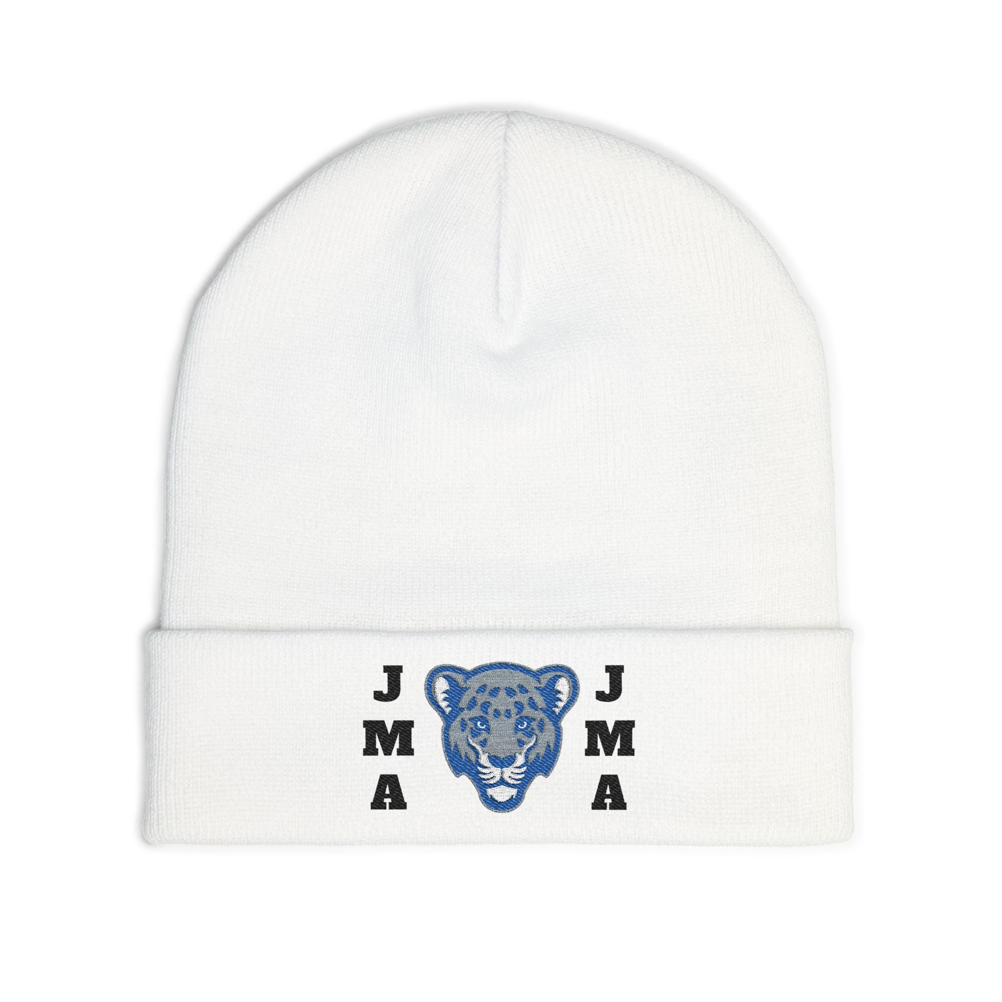 Embroidered Jaguar Knit Beanie for Cozy Style