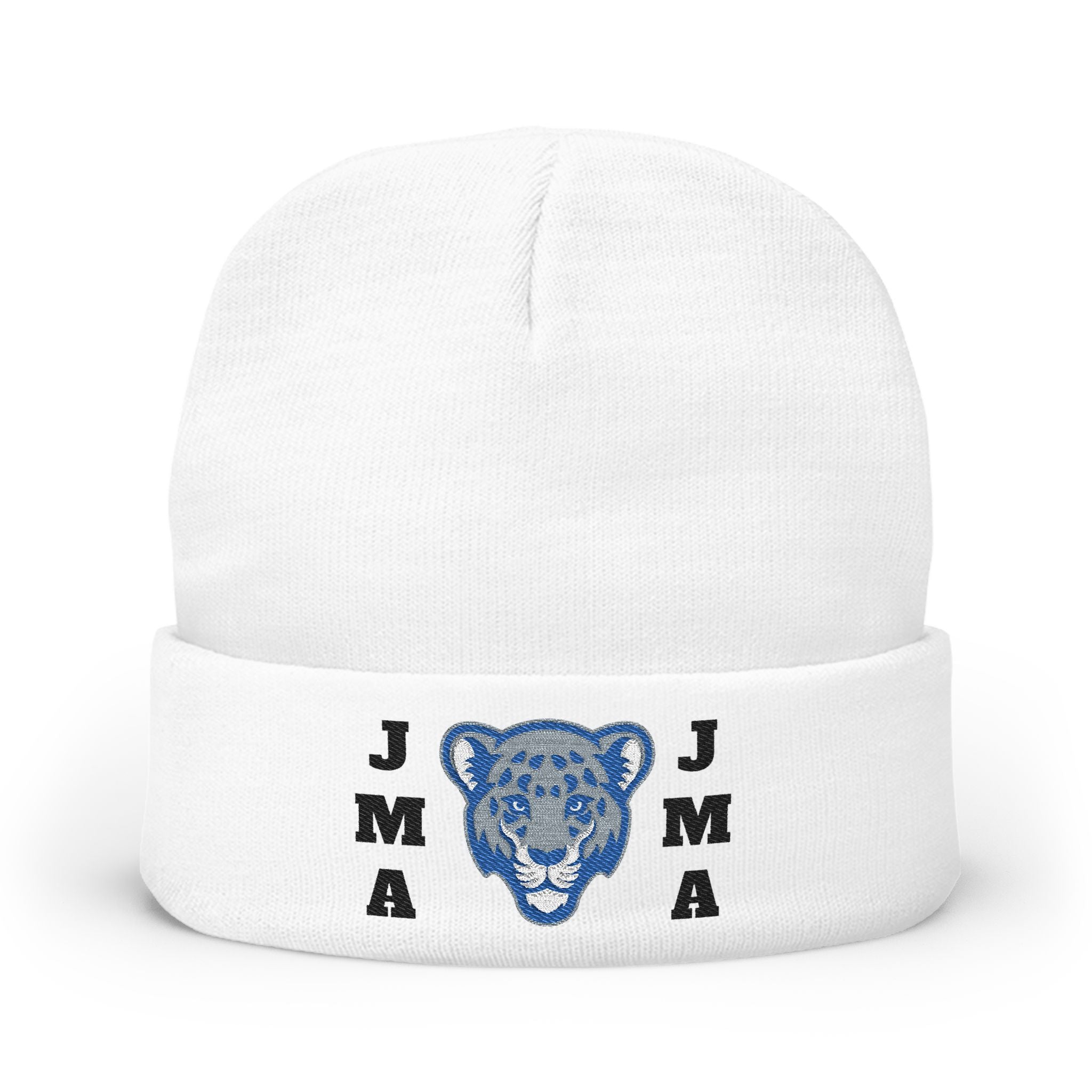 Embroidered Jaguar Knit Beanie for Cozy Style