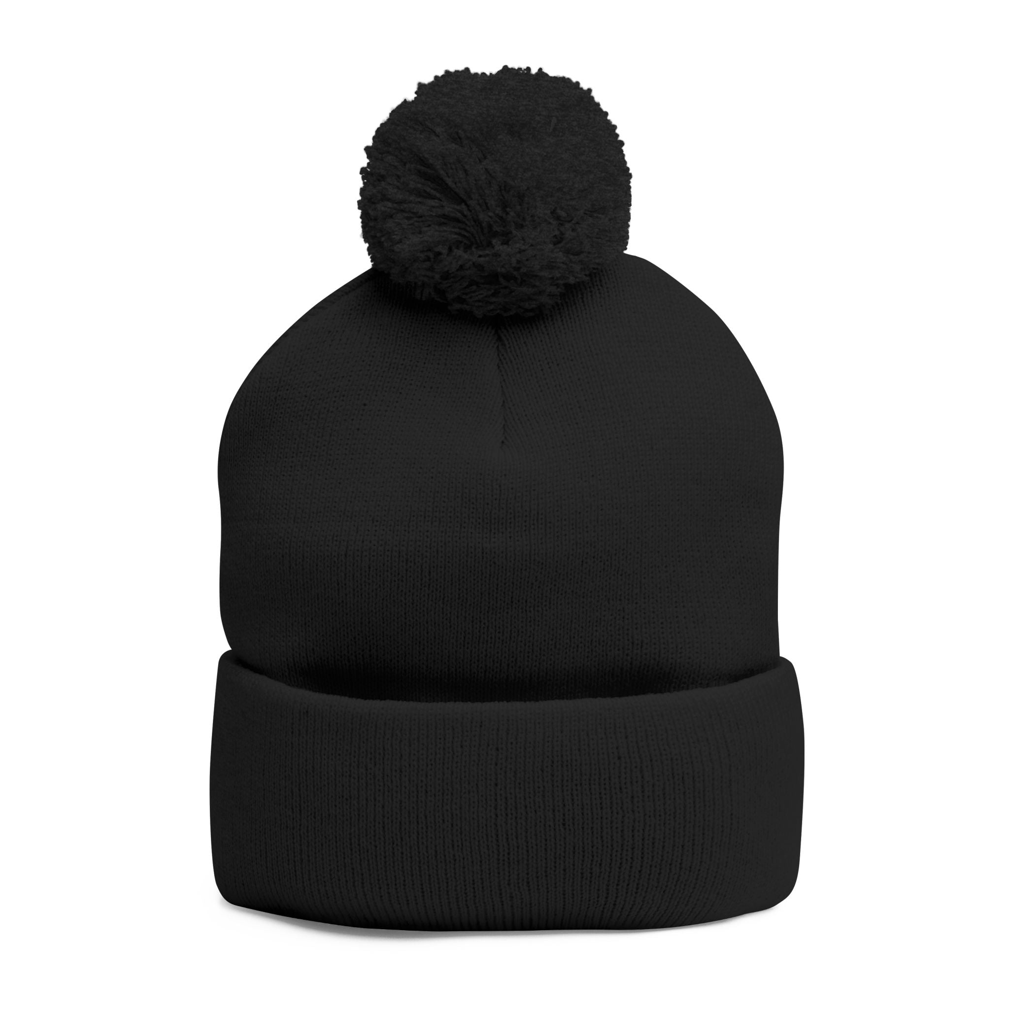 Cozy JMA Embroidered Pom-Pom Knit Cap