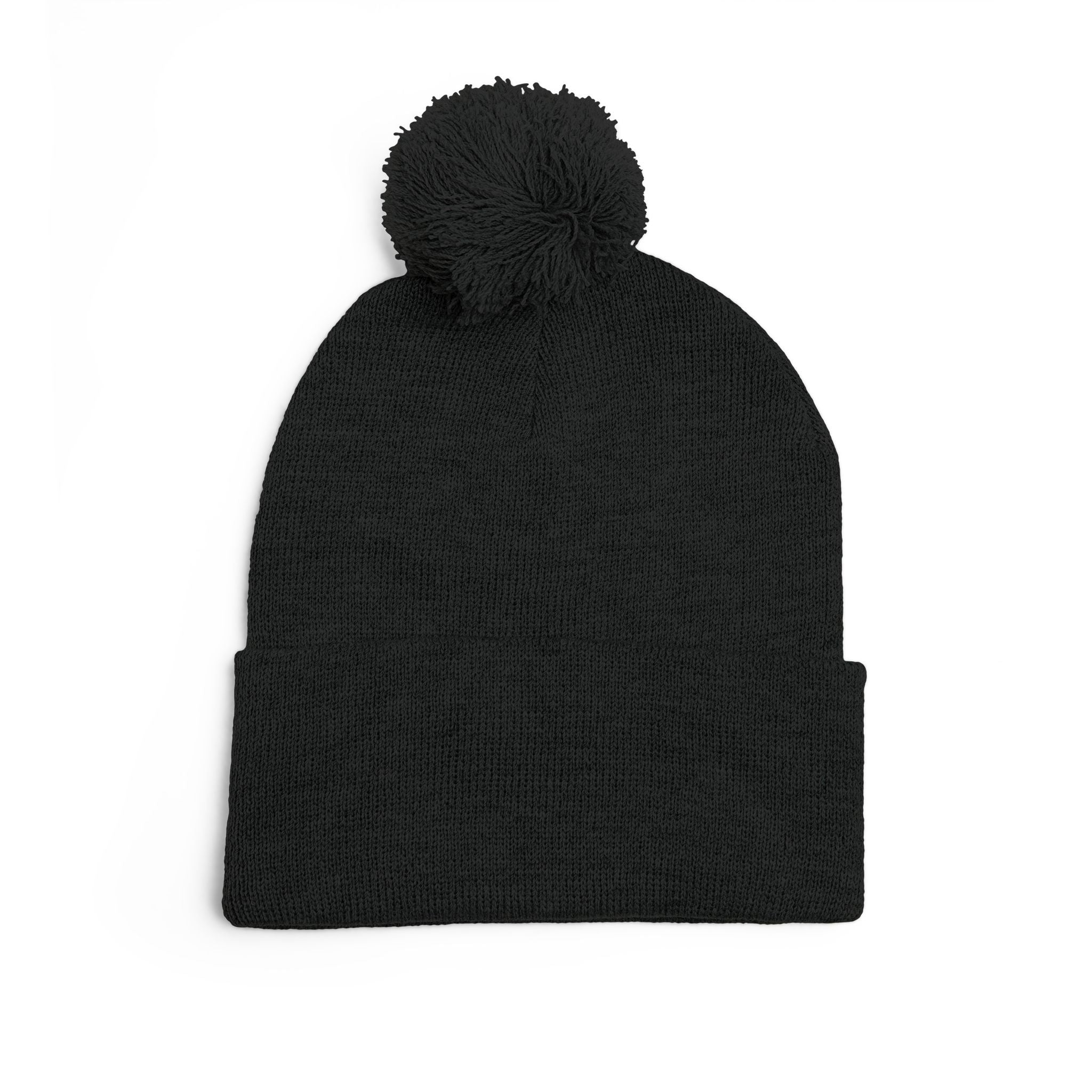 Cozy JMA Embroidered Pom-Pom Knit Cap