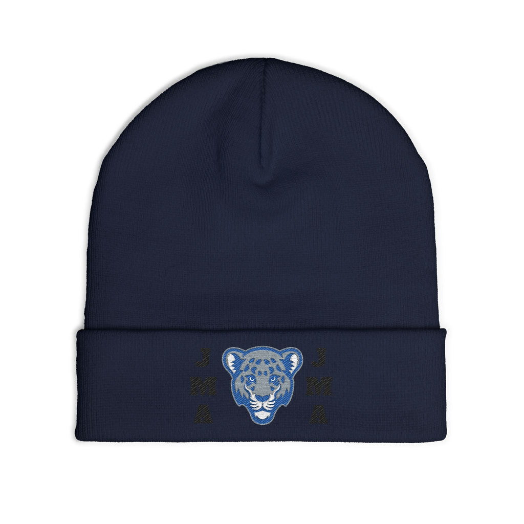 Embroidered Jaguar Knit Beanie for Cozy Style