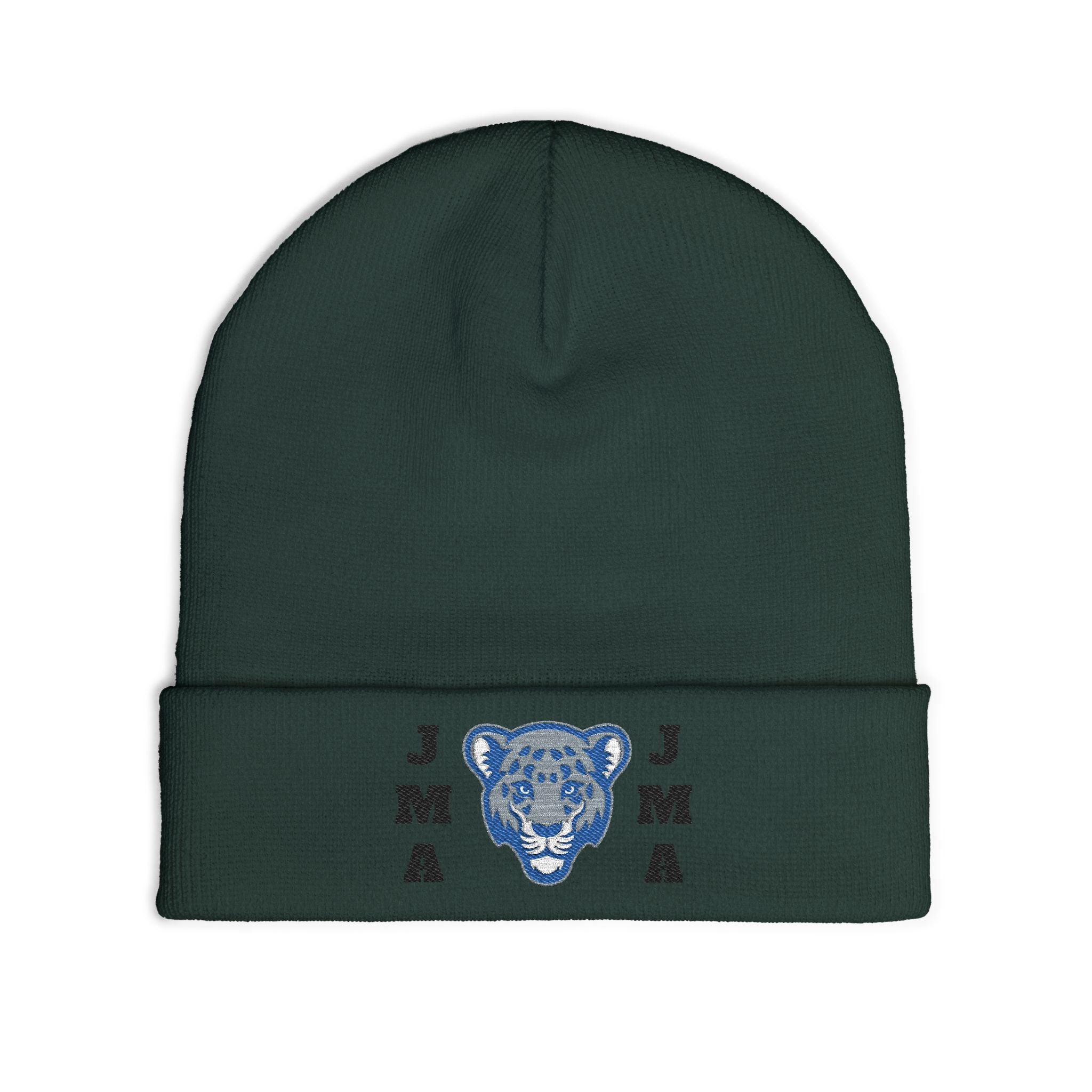 Embroidered Jaguar Knit Beanie for Cozy Style