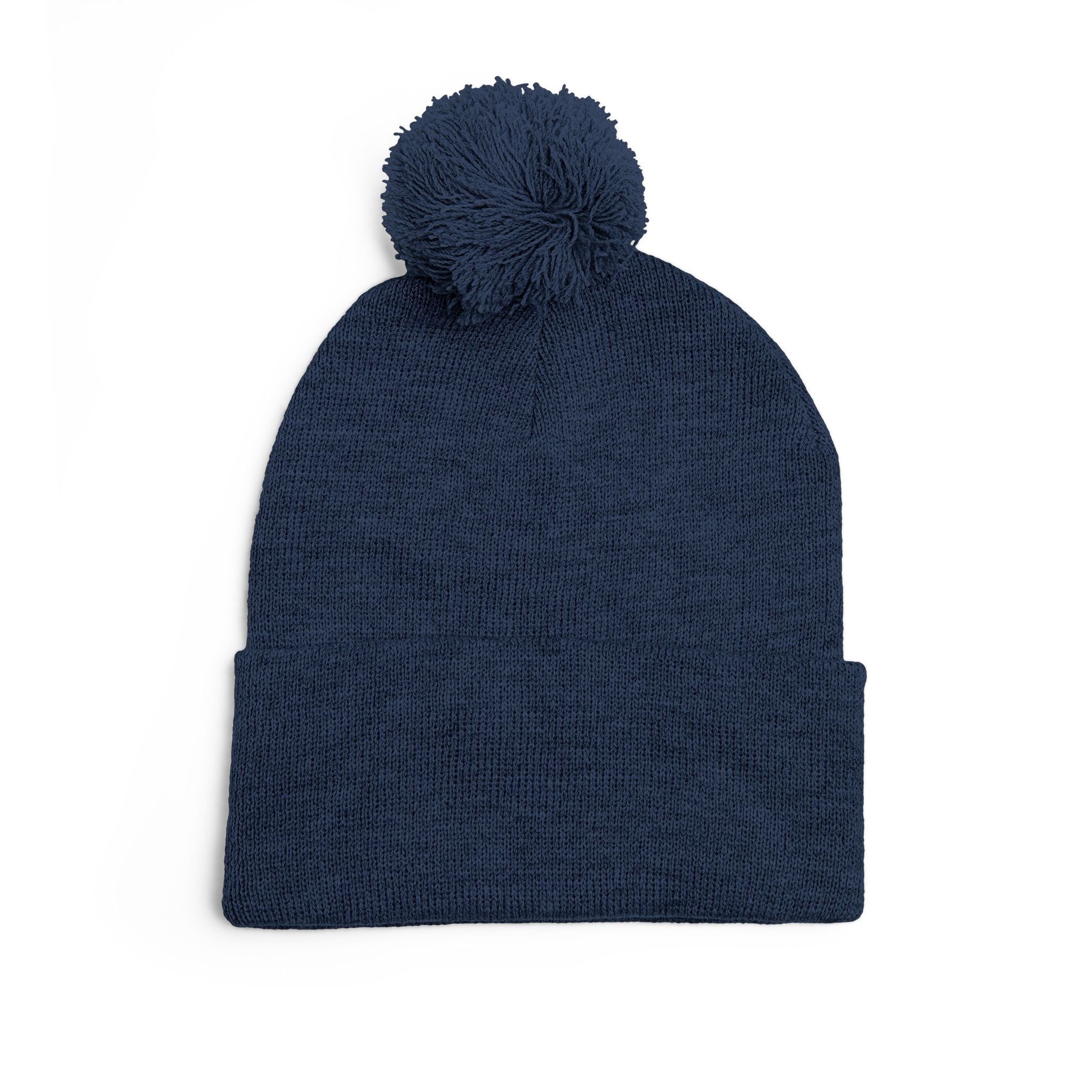 Cozy JMA Embroidered Pom-Pom Knit Cap