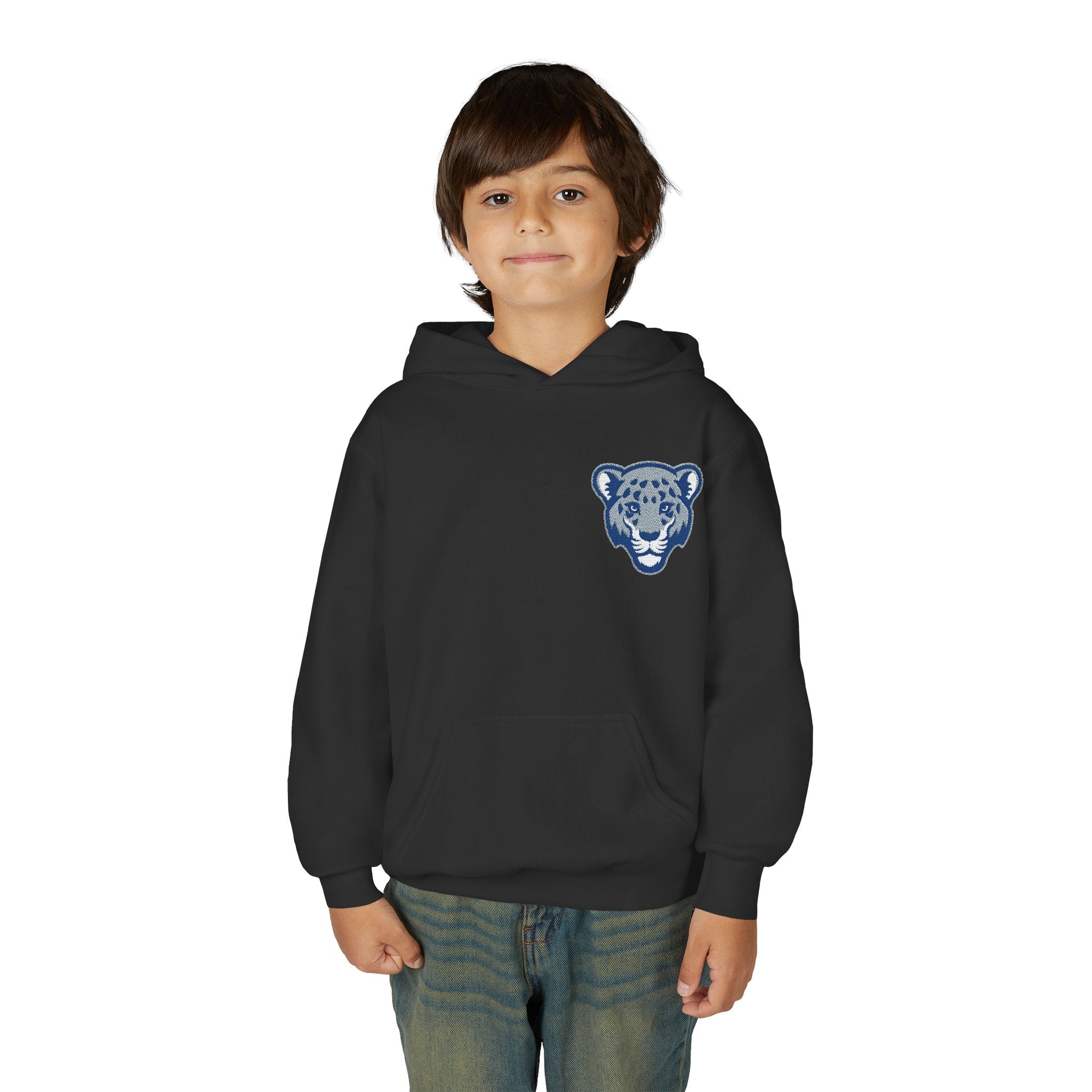 Jaguar Face Embroidered Youth Hoodie - Soft, Stylish & Perfect for Kids
