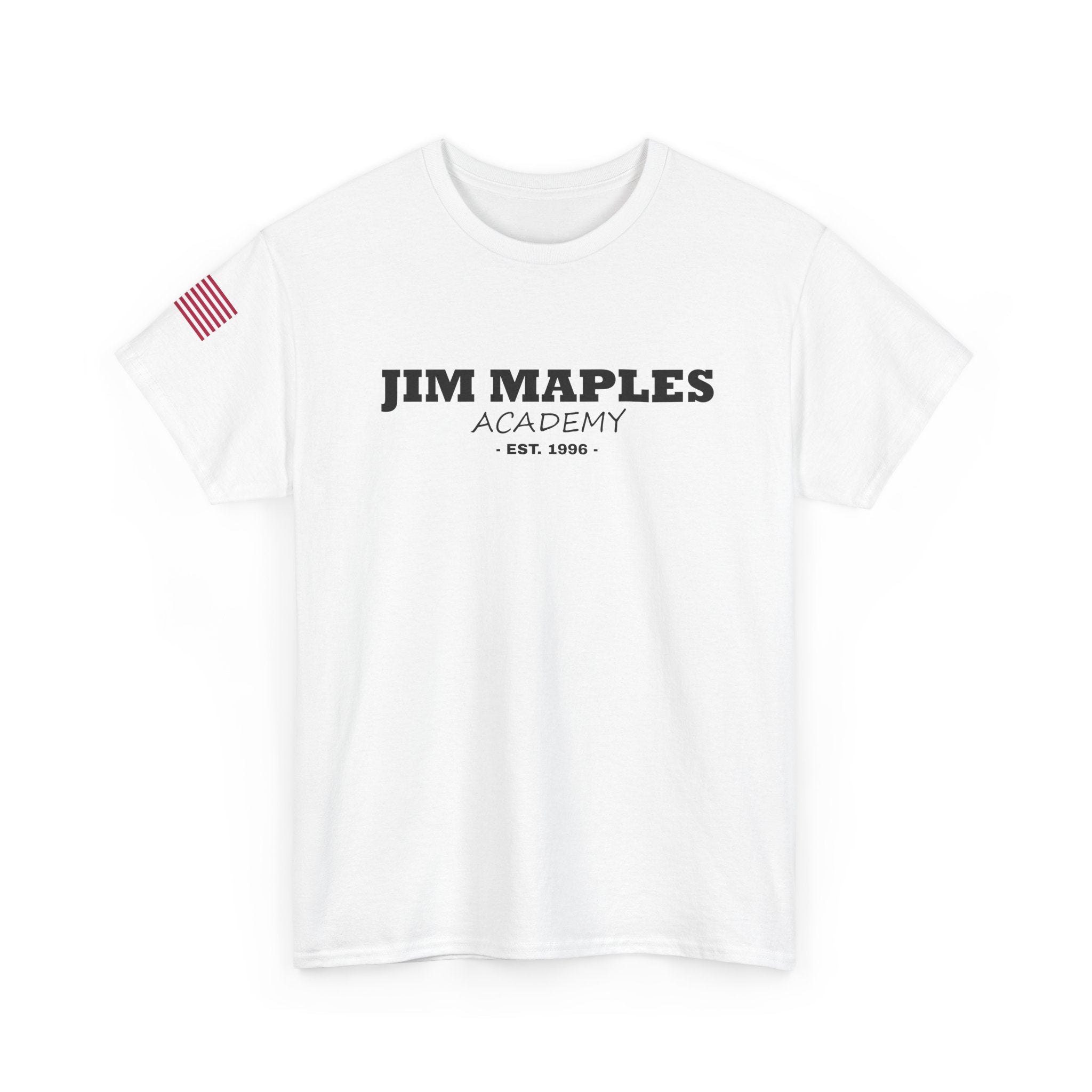 Jim Maples Text w/ American Flag Unisex Heavy Cotton Tee